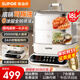 蘇泊爾（SUPOR）電蒸鍋燉蒸煮一體自動(dòng)斷電2025新款0涂層蒸鍋電蒸鍋多功能一體3層18升分體式可拆洗多用途鍋電煮鍋 18L 【304不銹鋼】ZN26FC991