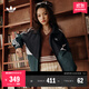 adidas經(jīng)典寬松運動(dòng)夾克外套男女春季阿迪達斯官方三葉草 黑色/綠色/白色   L