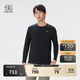 KOLON SPORT/可隆戶(hù)外休閑衣 男子防曬UPF50+微拉絨圓領(lǐng)長(cháng)袖T恤 LHRT5AN043-BK 黑色 L 175/96A