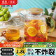 雅集大容量錘紋加厚耐熱玻璃冷水壺燒水壺涼白開(kāi)水壺夏季花茶壺1800ml