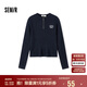 森馬（Semir）毛衣女冬季短款半開襟刺繡修身套頭衫女生風(fēng)顯瘦上衣107724107001