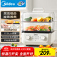 美的（Midea）多功能鍋電蒸鍋家用 多用途一體機 蒸魚(yú)包子雜糧 透明視窗304不銹鋼 MZ-ZGE302399
