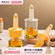 摩登主婦油刷家用耐高溫油瓶一體玻璃帶瓶油刷廚房食品級硅膠刷烘焙燒烤刷 【食品級】帶瓶油刷-橙色