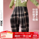 ASK JUNIOR【復古英倫風(fēng)】?jì)和澴?025秋季小童格紋撞色蘿卜褲女童長(cháng)褲