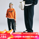 雲上生活春新款石墨藍松緊腰百搭顯高闊腿休閑褲子女K6626 石墨藍 XL