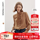 朗姿宮廷風(fēng)法式復古設計感立領(lǐng)襯衣女上衣氣質(zhì)秋季新款襯衫 駝色 XL