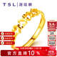 謝瑞麟（TSL） 黃金開(kāi)口鏤空戒指心連心女婚慶結婚足金指環(huán)YL950 約1.85克 工費380元