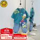G.DUCKKIDS小黃鴨男童夏裝純棉套裝2025新款兒童夏季兩件套寶寶衣服短袖夏天 綠色 120 cm