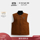 蔻馳（COACH）新款奧萊男士工裝棉質(zhì)背心馬甲外套休閑 褐色 S