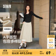 森馬（Semir）半身裙女磨毛純色A字長(cháng)裙簡(jiǎn)約百搭秋季純棉寬松傘裙顯瘦潮流 淺卡其50356 S