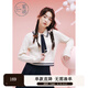 紫涵（ZIHAN）紫涵短款撞色翻領(lǐng)絞花針織毛衣女2024年冬季新款學(xué)院風(fēng)套頭針織衫 米金 S