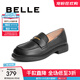 百麗（Belle）簡(jiǎn)約上班樂(lè )福鞋女通勤平跟百搭單鞋B1983CM4預售 黑色 38 (240mm)