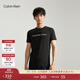 Calvin KleinJeans夏季男女情侶中性年輕ck多色印花透氣修身短袖T恤J320931 BEH-太空黑 L （推薦145-160斤）