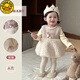 G.duck小黃鴨女童秋冬連衣裙套裝嬰幼兒加絨毛毛背心裙公主裙打底兩件套 毛毛背心裙+打底衫2件套(加絨) 100 cm