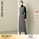 顏域毛呢馬甲背心長(cháng)款半裙兩件套女2025新款冬季穿搭簡(jiǎn)約氣質(zhì)套裝 灰色 L