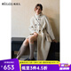 Olrain歐芮兒2025新款女裝冬季設(shè)計感兩穿翻領(lǐng)雙面呢子外套羊毛大衣 燕麥色 S