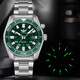 野狼手表品牌男表進(jìn)口人動(dòng)能混動(dòng)機芯防水商務(wù)氚氣夜光男士手表V1038 綠面款-綠色夜光