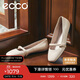 愛(ài)步（ECCO）秋冬芭蕾舞鞋方頭羊皮淺口單鞋 舞悅234303 石灰色35 HL