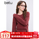 百圖betu女裝冬季新款毛衣圓領(lǐng)寬松紐扣下擺設計感毛衣女2411T50 紅色 L