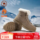 駱駝雪地靴登山防寒保暖加絨工裝情侶懶人毛毛鞋P14W307607沙色42