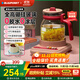 藍寶（BLAUPUNKT）全玻璃養生壺燒水壺煮茶壺多功能0膠分體恒溫壺辦公室一人用家用高顏值花茶煮茶器防糊防溢燉煮壺 【童話(huà)粉-配茶漏】 1.2L 全玻璃/送一年玻璃險