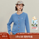 茵曼（INMAN）章若楠同款復古老錢(qián)風(fēng)女裝開(kāi)衫毛衣2025秋季新品通勤感針織衫 碧海藍 M