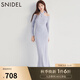 SNIDEL2025春夏新品優(yōu)雅掛脖蝴蝶結(jié)系帶露肩針織連衣裙SWNO251064 藍(lán)紫色 均碼