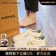 CAMILA KSENIA爆款小白鞋女士2025新款夏季厚底鞋子時(shí)尚百搭休閑板鞋平底運動(dòng)鞋 卡其色 36