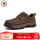 駱駝休閑皮鞋壓花紋牛皮男士工裝大頭鞋爸爸鞋 P15A307021 咖啡 40