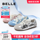 百麗（Belle）珍珠糖芭蕾風(fēng)蝴蝶結德訓鞋女2025新薄底休閑運動(dòng)鞋B2636AM5 銀色（串珠可拆卸） 37 (235mm)