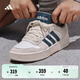 adidas「小鋸齒」D-PAD CLASSIC休閑美高風(fēng)復(fù)古籃球板鞋阿迪達(dá)斯 白色/遺跡藍(lán)/棕色   42