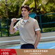 TOMMY HILFIGER25春夏新款男裝絲光棉肌理商務(wù)高級感修身短袖翻領(lǐng)T恤POLO衫 卡其色AEG M （推薦：130-140斤）