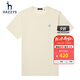 哈吉斯（HAZZYS）男裝 【薄荷曼波風(fēng)】夏款刺繡凈色圓領(lǐng)短袖T恤衫ASTZE03BE65 米黃色OW M (170/92A 46)