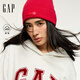 GAP女裝2025秋季新款撞色Logo寬松抓絨套頭連帽衫衛衣上衣792499 淺灰白 S (160/84A) 亞洲尺碼