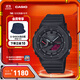 卡西歐（CASIO）G-SHOCK 黑紅暗焰系列男士手表 黑紅雙色潮酷設計血屏款 防震腕表 GA-B2100BBR-1APR