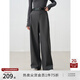 自巧小個(gè)子灰色梨形身材直筒休閑褲女2024新款加絨拖地褲九分褲子 水貂灰直筒拖地 S (3碼)