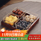 格娜斯 玻璃水果盤(pán)客廳復古輕奢創(chuàng  )意零食分格干果盤(pán)北歐ins點(diǎn)心糖果盤(pán)