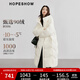 紅袖溫暖立領(lǐng)羽絨服冬季2024新款女裝啞光插肩雙拉鏈連帽寬松長(cháng)款外套 米白004 M