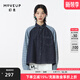 幻走（MOVEUP）2023秋季新款.FUN系列領(lǐng)貼袋開(kāi)衩設計師短款襯衫女 牛仔藍 M