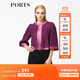 PORTS寶姿 秋季新品女裝箱型小香風(fēng)短款外套SB9J006BFK005 桃粉/藍色格子 XS (2)