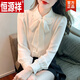 恒源祥米白色雪紡襯衫女士春秋裝2024新款設計感小眾系帶蝴蝶結長(cháng)袖上衣 長(cháng)袖圖片色長(cháng) 袖 M