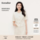 珂萊蒂爾2025年新款黑色蕾絲衫女短袖優(yōu)雅氣質(zhì)V領(lǐng)紐扣設計感上衣 淡青黃 L