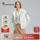 暇步士（Hush Puppies）女裝春新款工裝風(fēng)戶(hù)外休閑連帽易打理外套 399灰白 L
