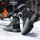 回力雪地靴男鞋保暖登山加絨加厚大碼高幫東北大棉鞋 1902 月黑色 42