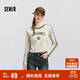 森馬（Semir）長(cháng)袖t恤女短款圖案插肩袖緊身春季美式撞色上衣107124101006