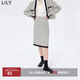 LILY【專(zhuān)柜甄選】秋新款女裝優(yōu)雅小香風(fēng)顯瘦包臀裙高腰半身裙 604米白 L