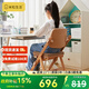 米粒生活F6兒童家具實(shí)木學(xué)習椅多功能可調節兒童寫(xiě)字學(xué)生家用座椅218F布棕