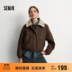 森馬（Semir）外套女冬季夾棉仿羊羔毛翻領(lǐng)oversize磨毛2025巴恩風(fēng)109725108014