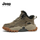 JEEP SPIRIT吉普冬季棉鞋男加絨加厚男休閑防滑保暖雪地靴 42 暗森綠 加絨