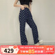 美職棒牛仔長(cháng)褲 老花系列時(shí)尚休閑褲潮流女褲子 3FDPM0424-50NYD XS